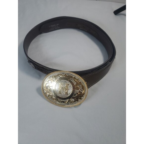 Alpaca Mexico Belt Bucle Nocona Leather Western Native Belt Men's Size 40 - Picture 5 of 12